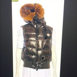 Moncler Tan Fur Trimmed Vest